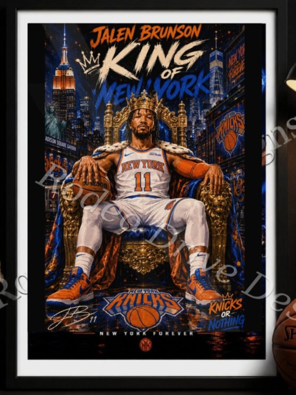 Jalen Brunson King of New York Knicks Champs Poster 11xx17 Knicks NBA Champs